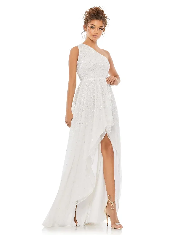 Embellished One Shoulder Hi-Low Gown - Final Sale