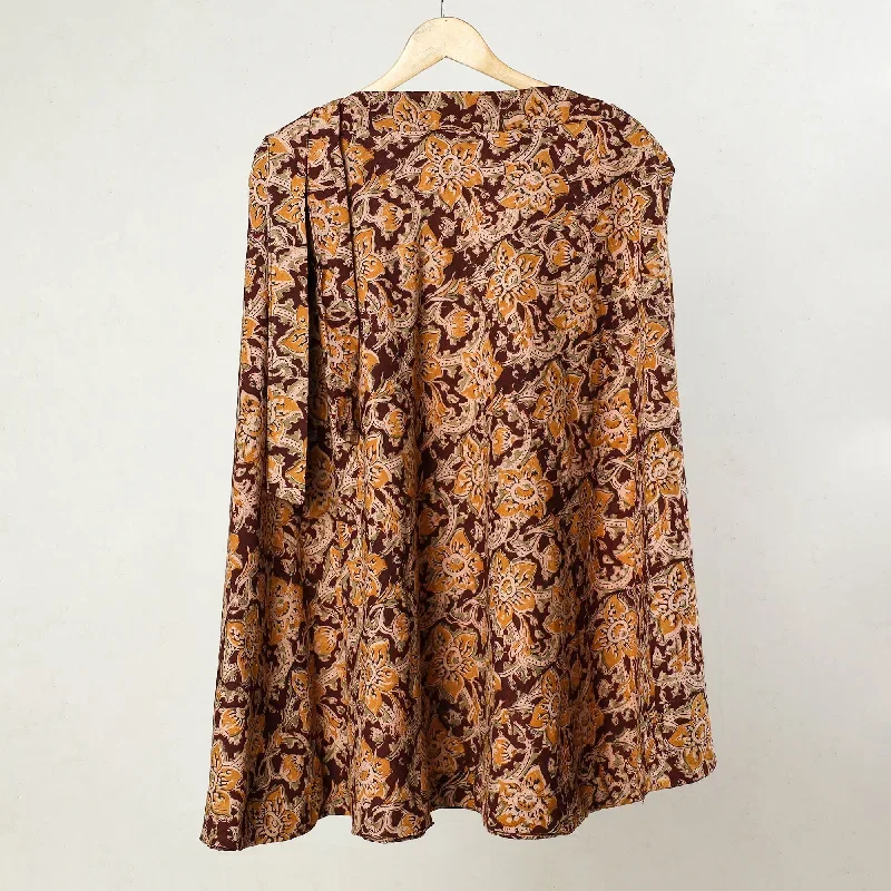 Brown - Kalamkari Block Printed Cotton Wrap Around Skirt 18