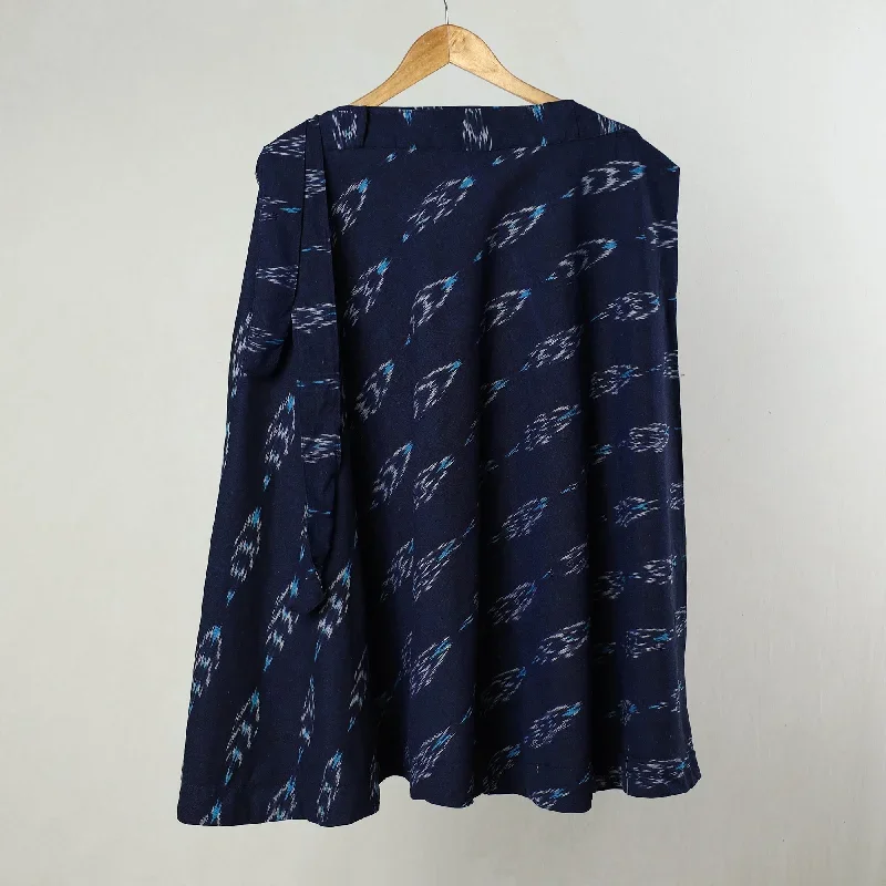 Blue - Pochampally Ikat Cotton Wrap Around Skirt 05