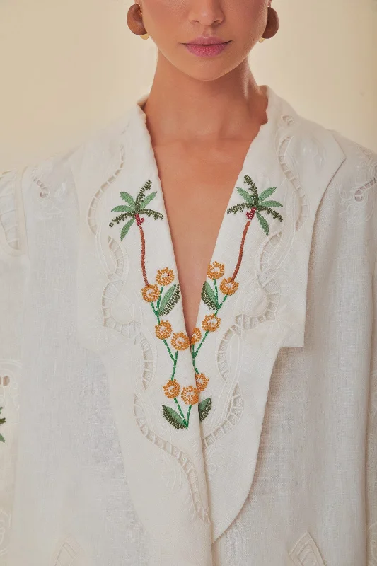 Off-White Coconut Tree Richelieu Euroflax™ Premium Linen Blazer