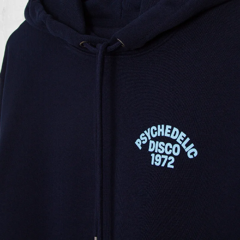 1972 Psychedelic Disco Back Print - Hood - Navy