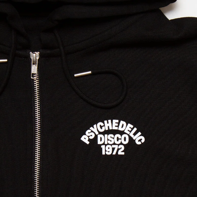 1972 Psychedelic Disco Crest - Zipped Hood - Black