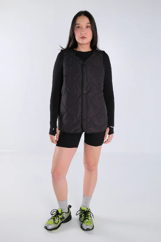 Puffer Quilt Vest - Black