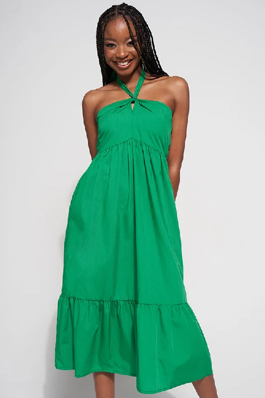 Halter Neck Midi Dress