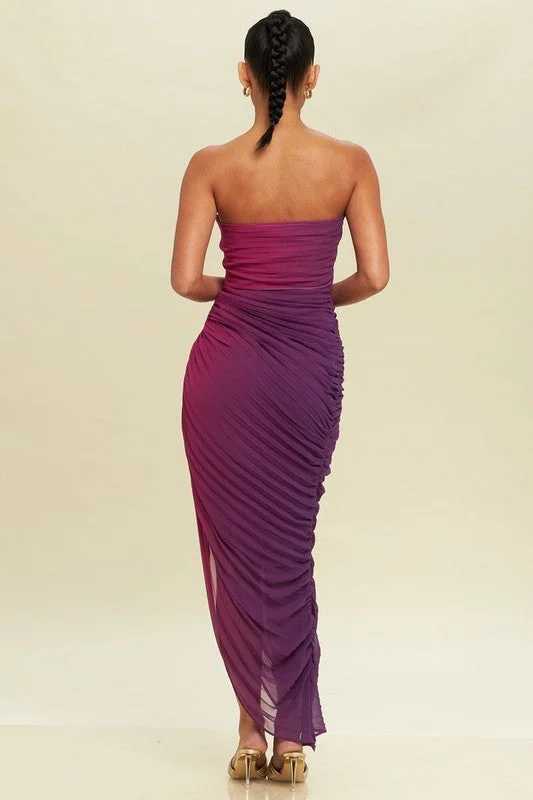 Ombre purple midi dress