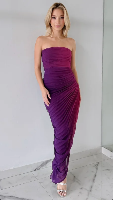 Ombre purple midi dress