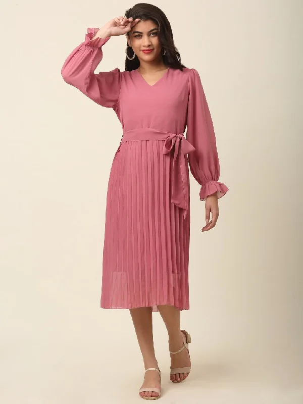 plusS Pink Midi Dress