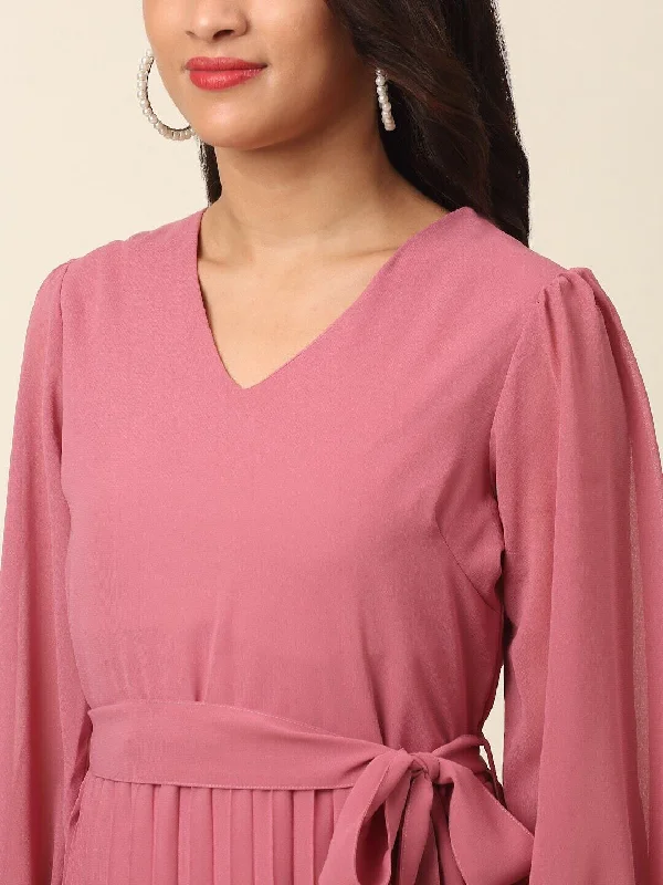 plusS Pink Midi Dress