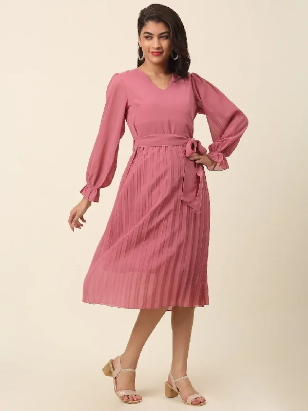 plusS Pink Midi Dress