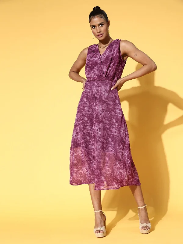 plusS Purple Midi Dress