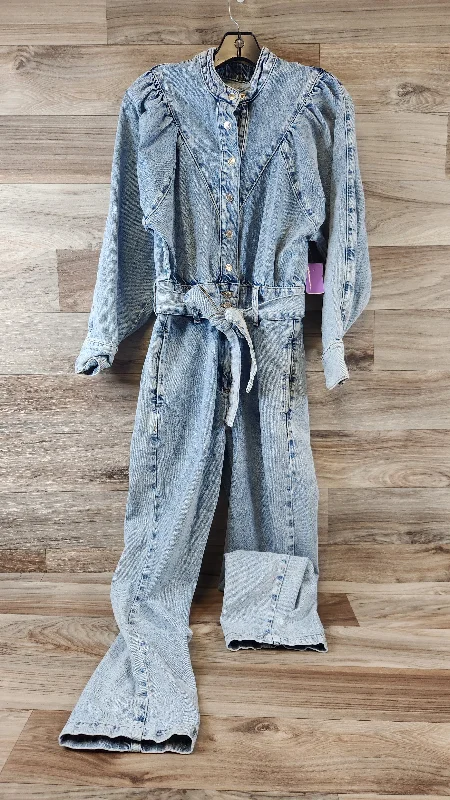 Blue Denim Jumpsuit Mng, Size Xs