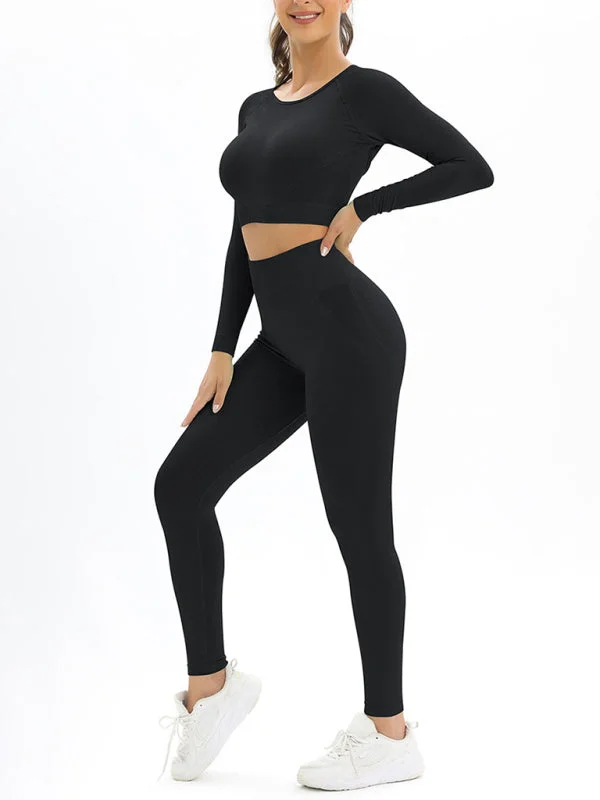 Women's Body-Fitting Beautiful Back High Elastic Sports Two-Piece Suit