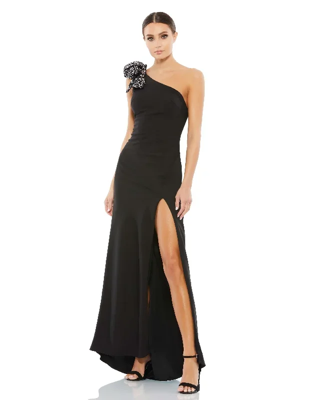 Sequined Bow One-Shoulder Gown - FINAL SALE