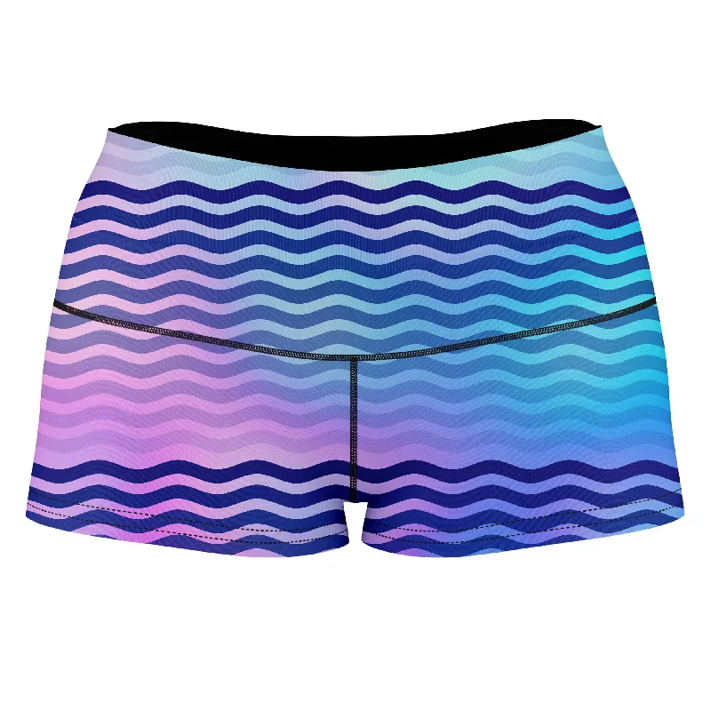 Beach Waves High-Waisted Women's Shorts