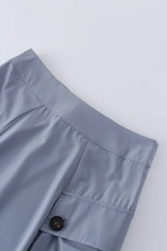 button-cargo-pocket-skirt-grey