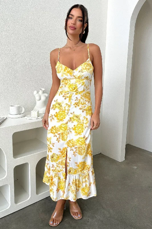 Dilara Maxi Dress - Yellow Floral