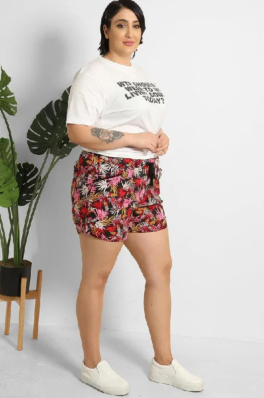 drawstring-waist-printed-summer-shorts