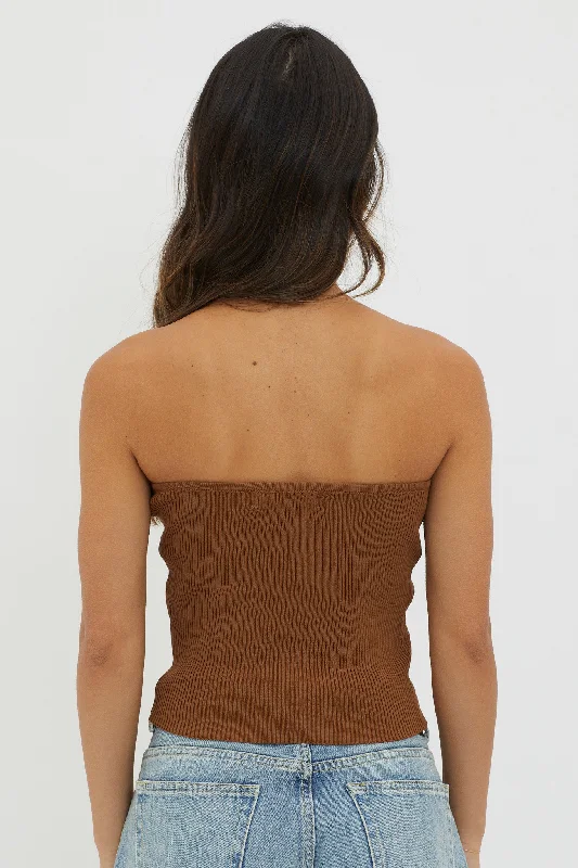 flora-strapless-knit-top-chocolate