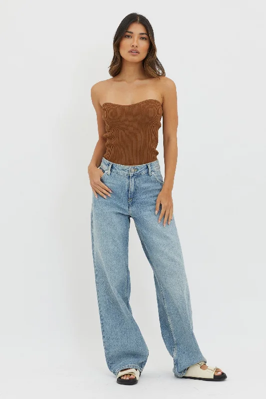 flora-strapless-knit-top-chocolate