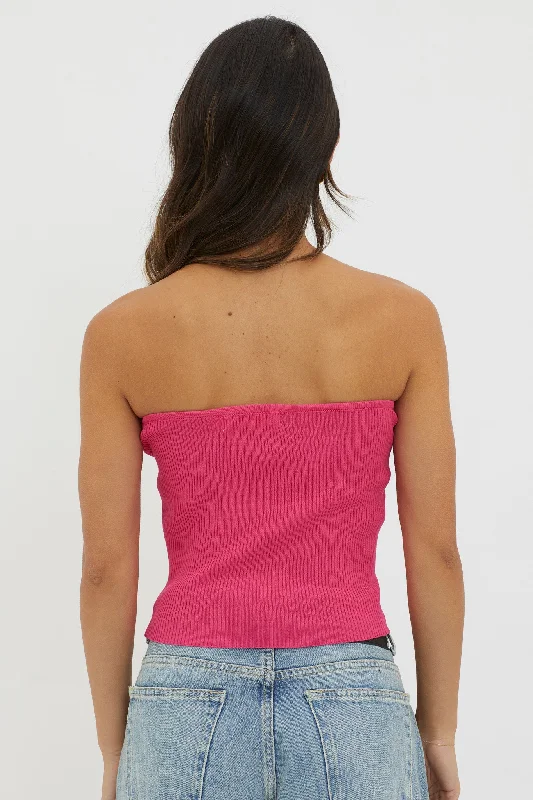 flora-strapless-knit-top-hot-pink