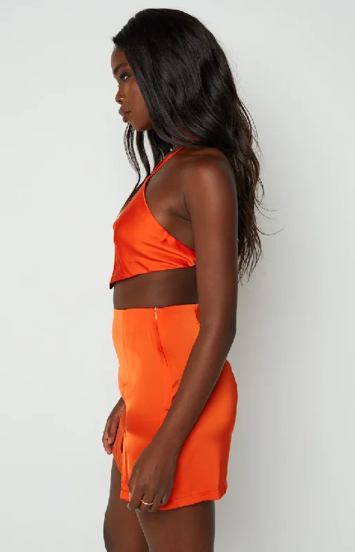 gina-orange-satin-halter-top