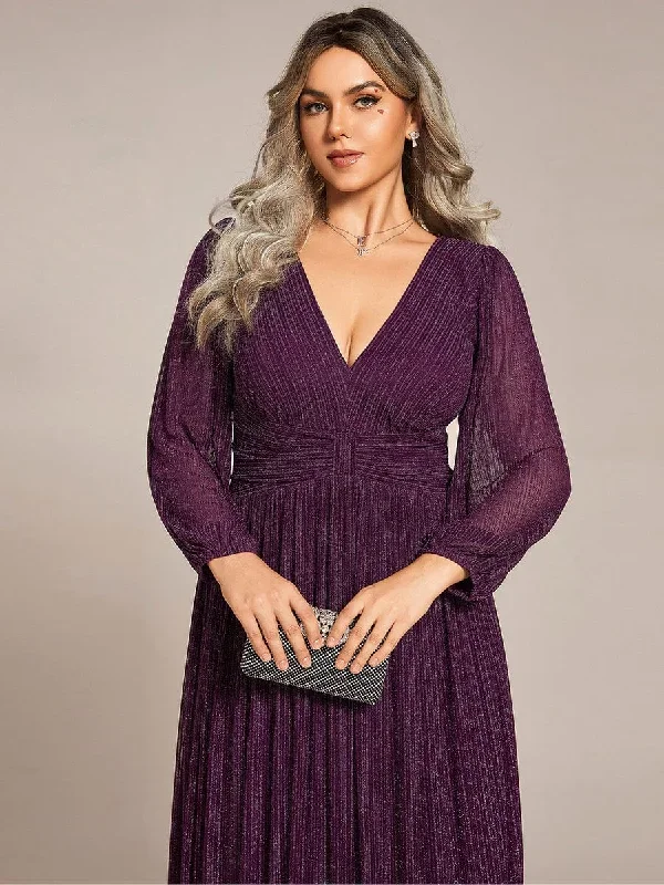 glittery-empire-waist-long-lantern-sleeves-a-line-evening-dress-ee01961