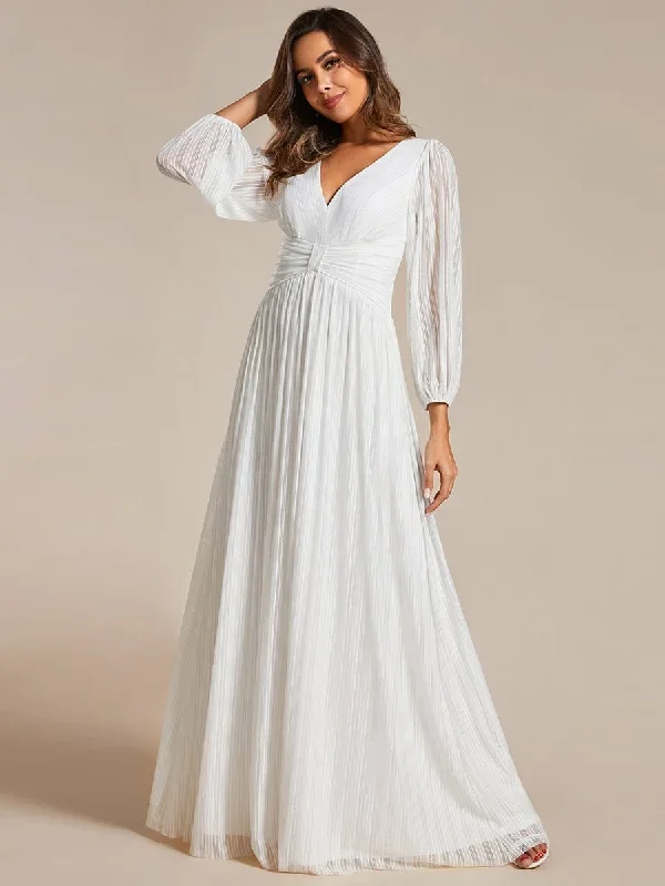 glittery-empire-waist-long-lantern-sleeves-a-line-evening-dress-ee01961