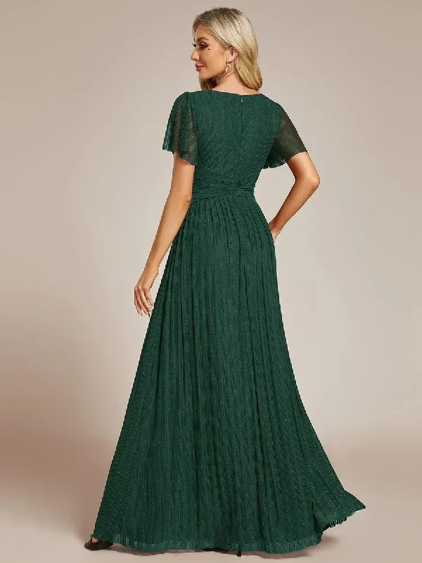 glittery-empire-waist-long-lantern-sleeves-a-line-evening-dress-ee01961