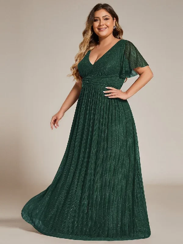 glittery-empire-waist-long-lantern-sleeves-a-line-evening-dress-ee01961