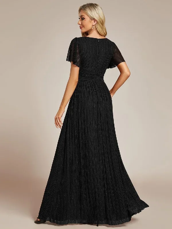 glittery-empire-waist-long-lantern-sleeves-a-line-evening-dress-ee01961