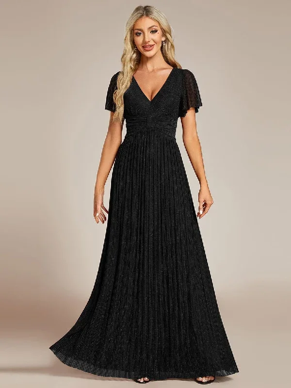 glittery-empire-waist-long-lantern-sleeves-a-line-evening-dress-ee01961