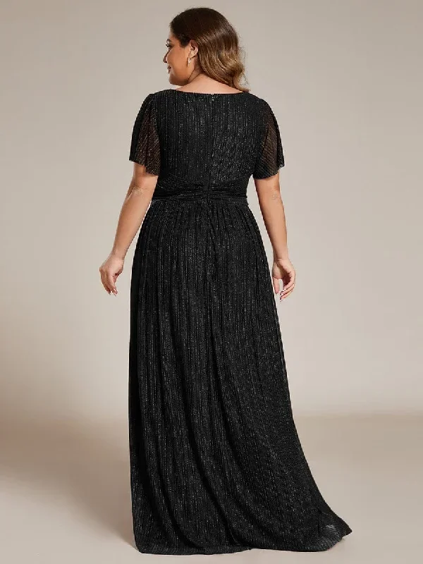 glittery-empire-waist-long-lantern-sleeves-a-line-evening-dress-ee01961