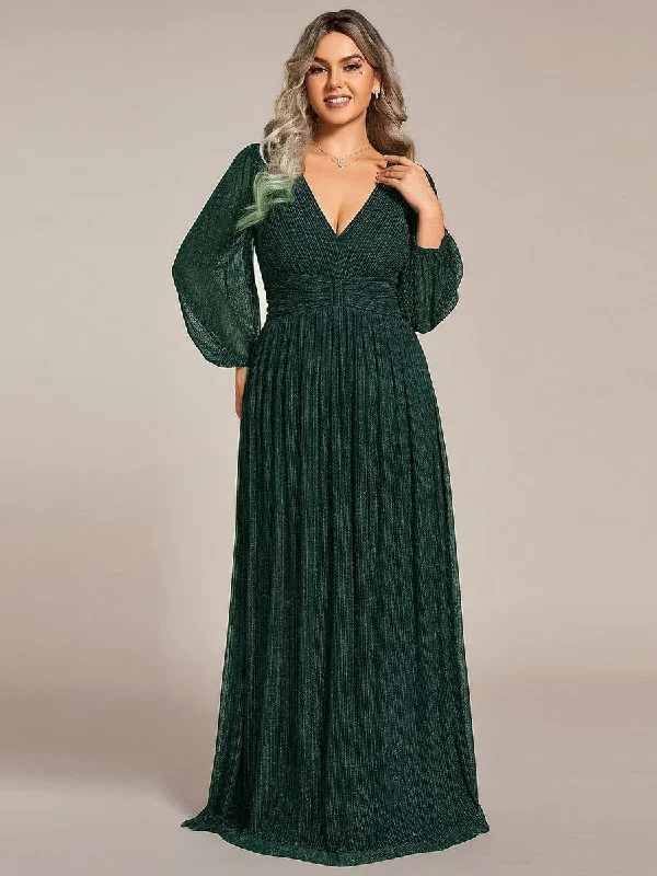 glittery-empire-waist-long-lantern-sleeves-a-line-evening-dress-ee01961