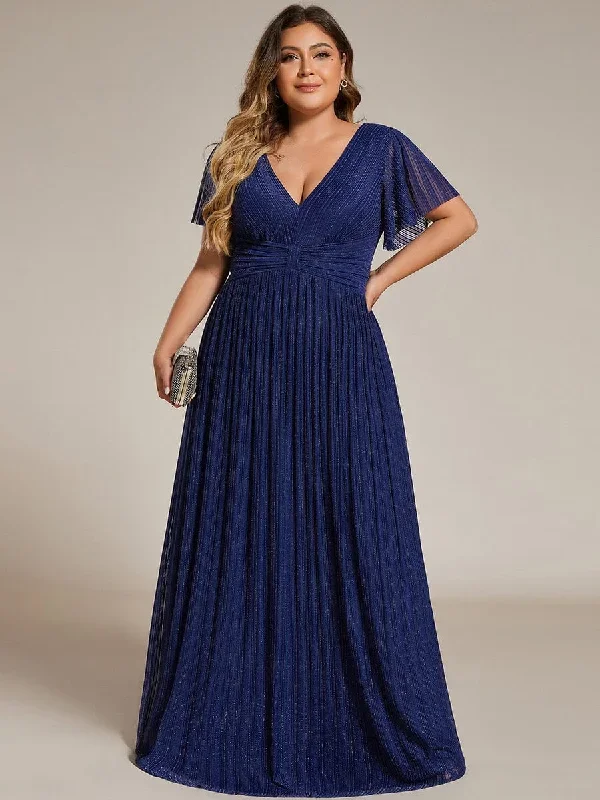 glittery-empire-waist-long-lantern-sleeves-a-line-evening-dress-ee01961