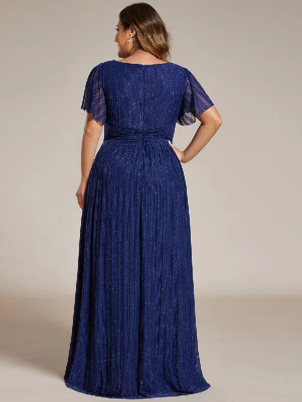 glittery-empire-waist-long-lantern-sleeves-a-line-evening-dress-ee01961