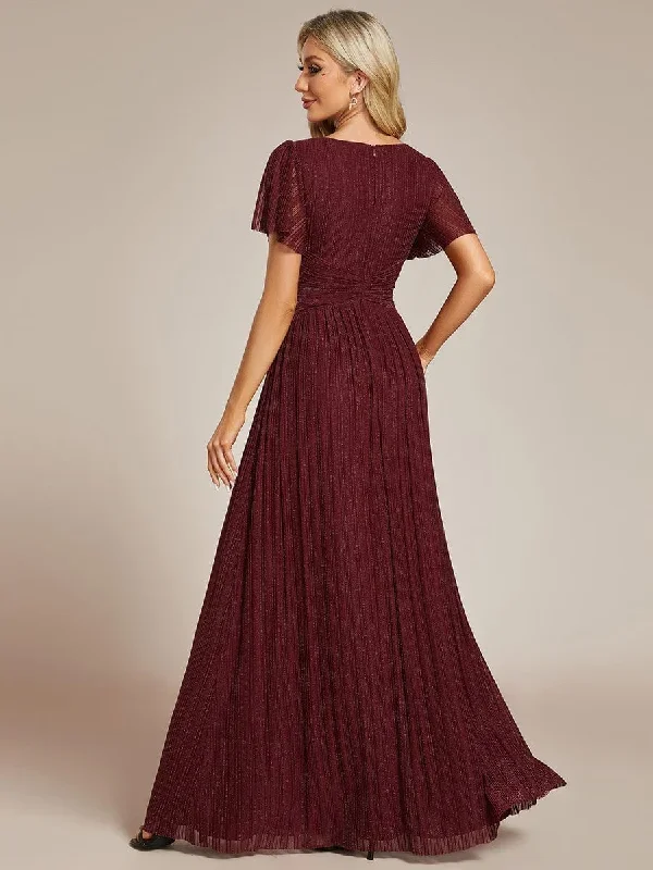 glittery-empire-waist-long-lantern-sleeves-a-line-evening-dress-ee01961