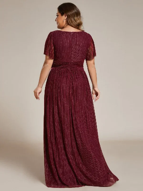 glittery-empire-waist-long-lantern-sleeves-a-line-evening-dress-ee01961