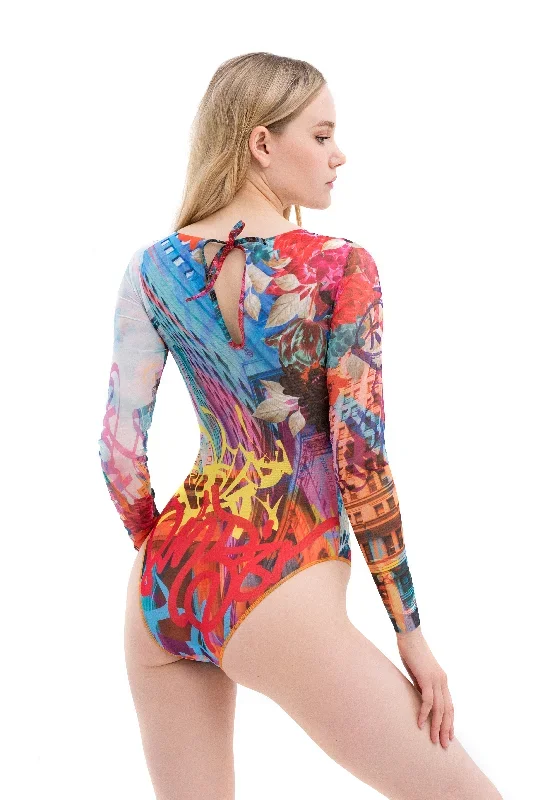 graffiti-one-piece-swimsuit-with-sleeves