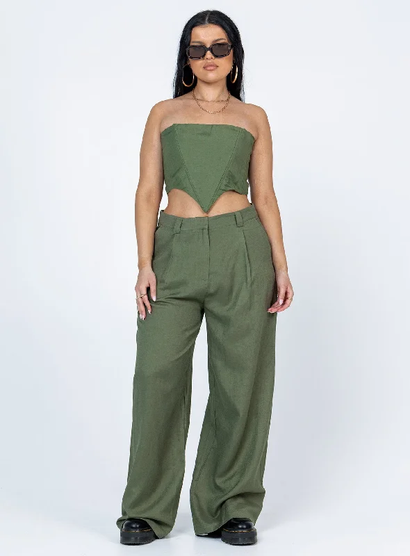 la-quinta-tube-top-khaki