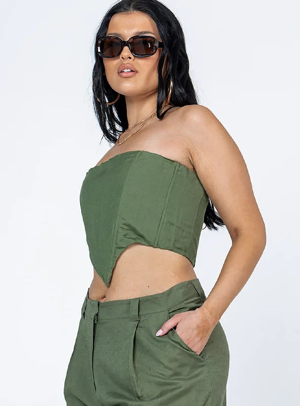 la-quinta-tube-top-khaki