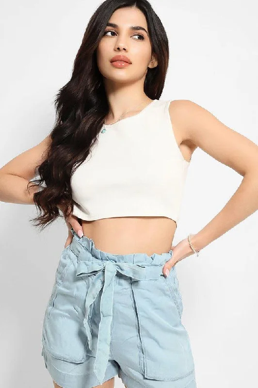 light-blue-thin-denim-paperbag-waist-shorts