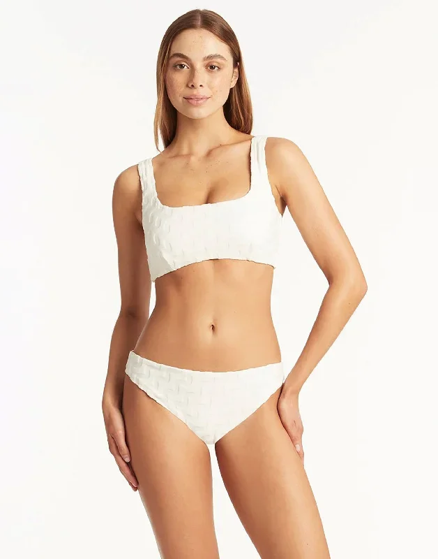 Oceano Low Square Neck Bralette Top by Sea Level - White