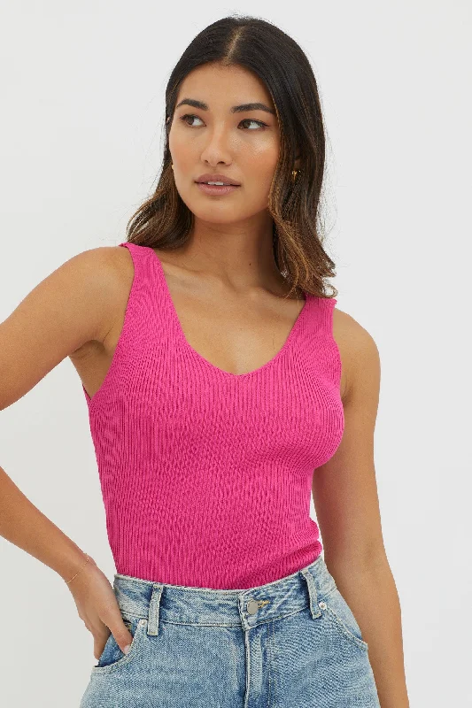 off-duty-v-neck-ribbed-knit-top-hot-pink