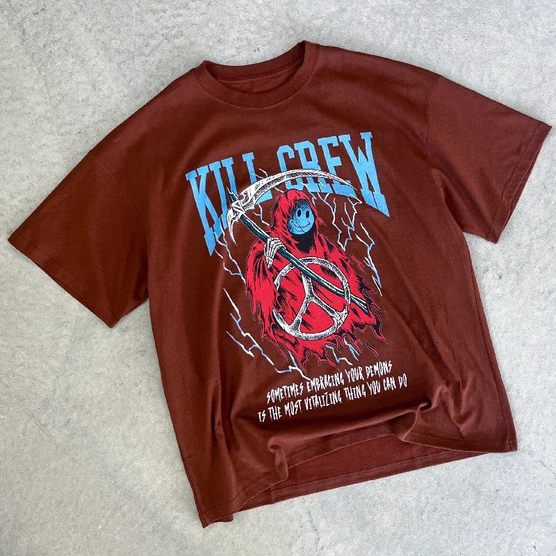 oversized-embracing-demons-t-shirt-brown