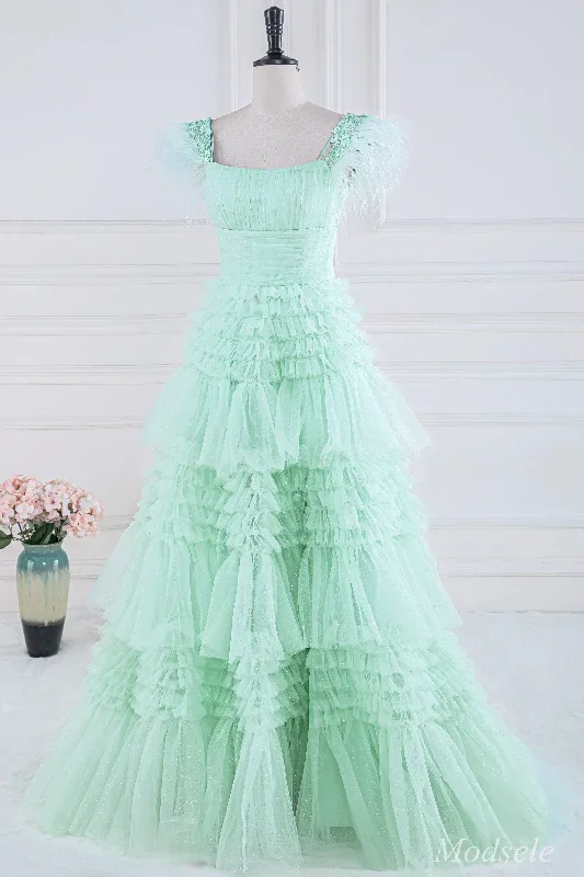 pink-feather-cold-shoulder-tiered-long-prom-dress-with-ruffles