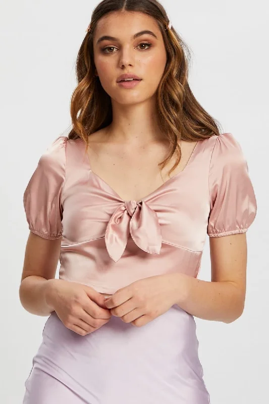 pink-satin-puff-sleeve-crop-top-wc10823-80b