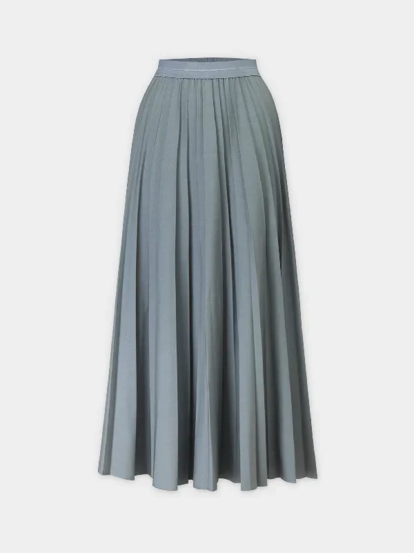 Pleated Skirt 37""-Slate Blue