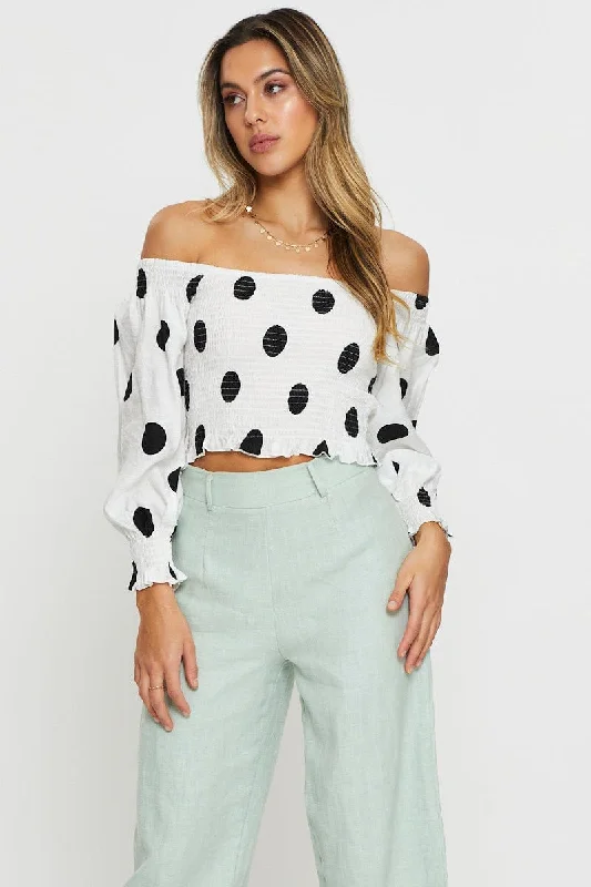 polka-dot-crop-top-long-sleeve-off-shoulder-wc1752-10mb