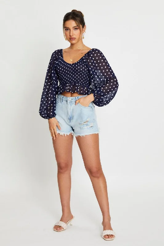 polka-dot-crop-top-long-sleeve-wc8914c-f