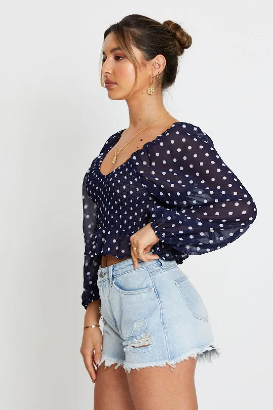 polka-dot-crop-top-long-sleeve-wc8914c-f